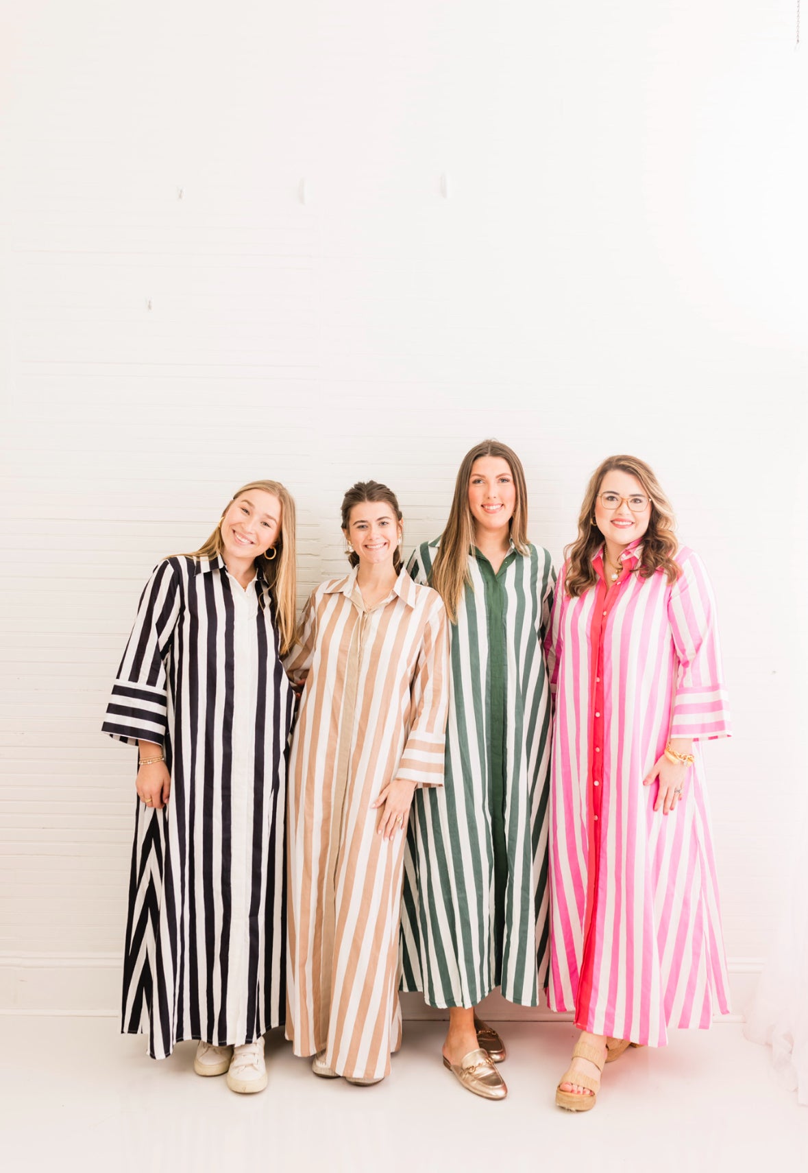 Derby Pink Striped Cabana Caftan Dress
