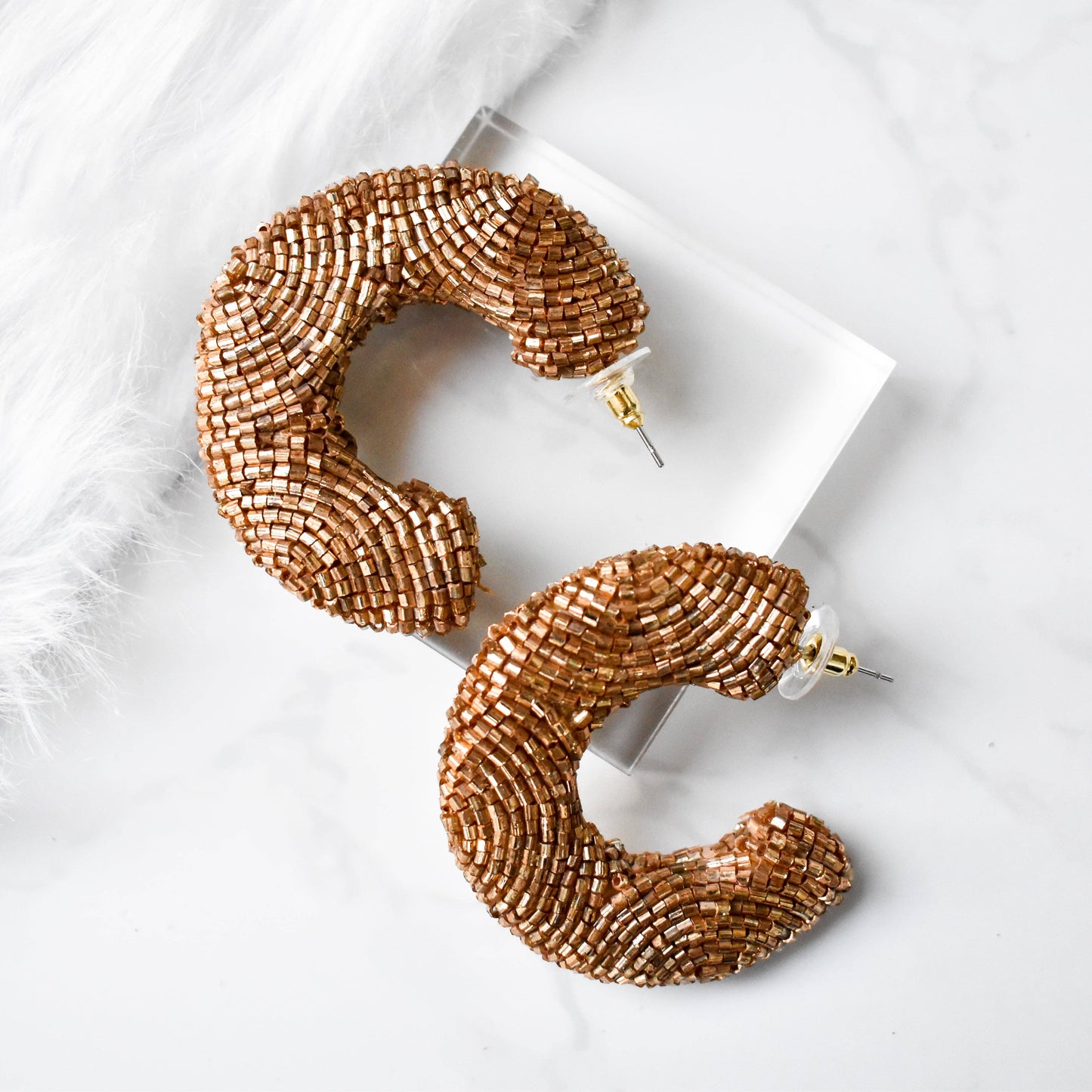 Gold Glitz Hoop Earrings