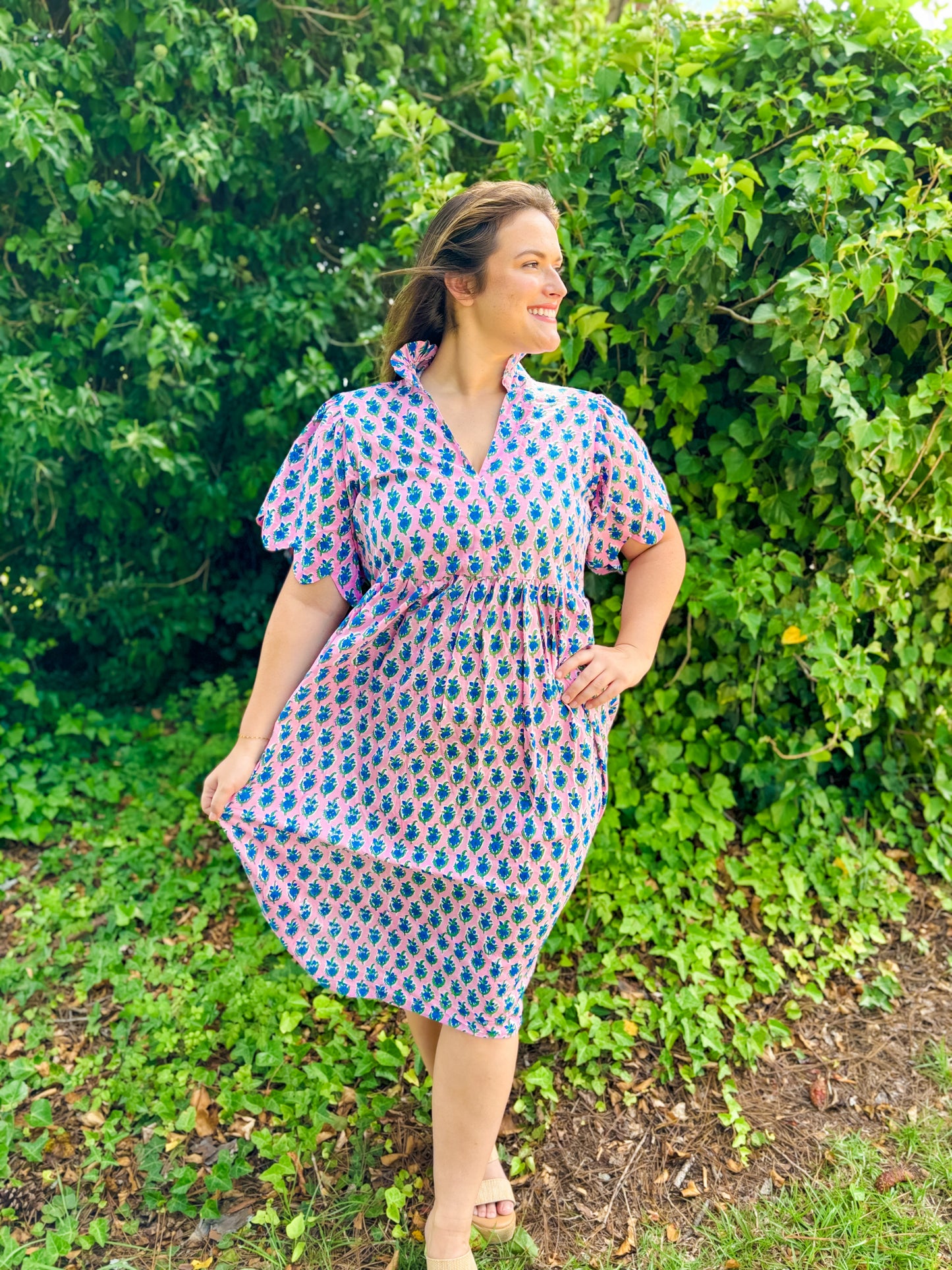 Blue Blossom Grace Flutter Dress