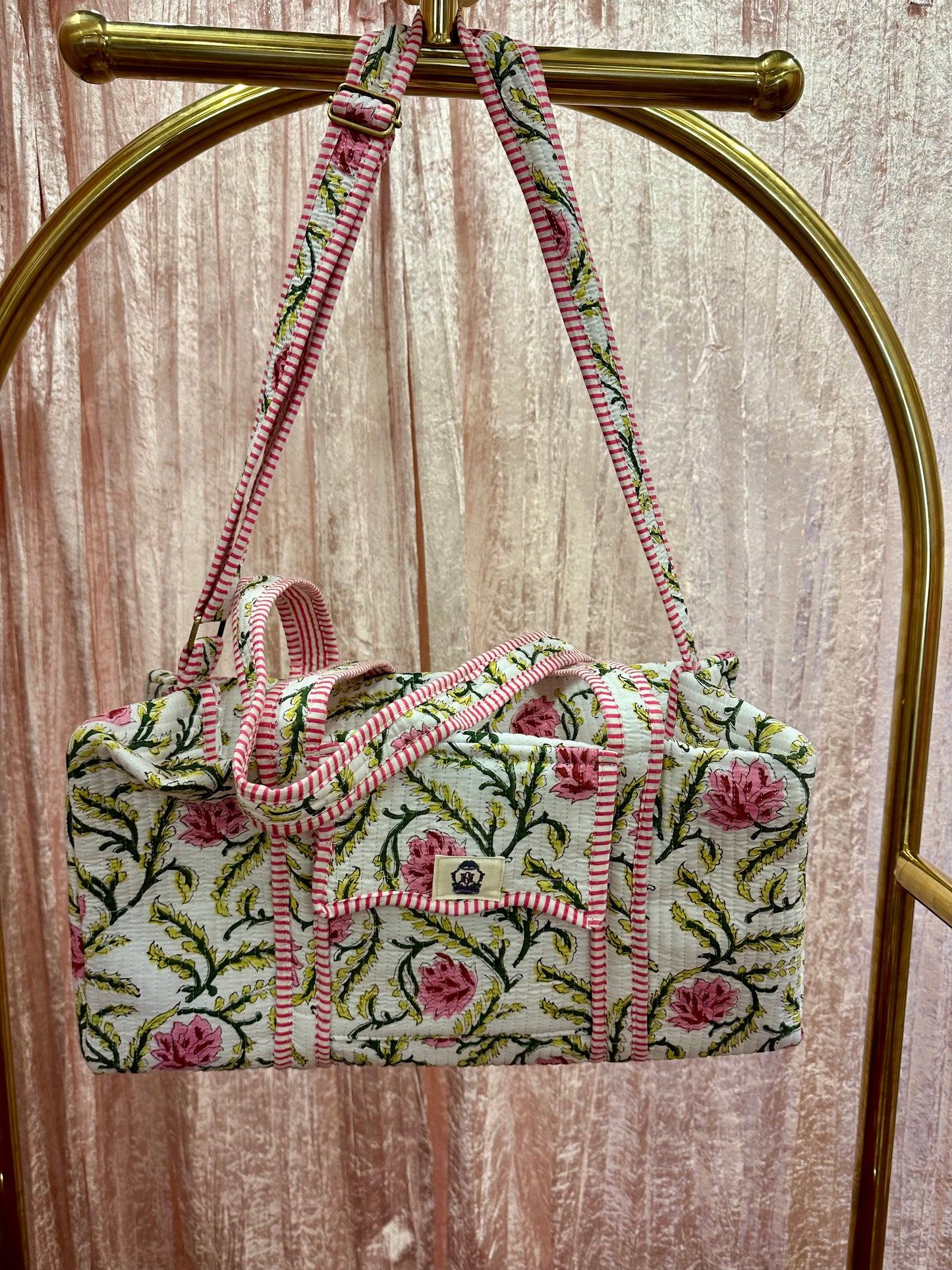 Pink Ivy Scalloped Large Duffle Bag