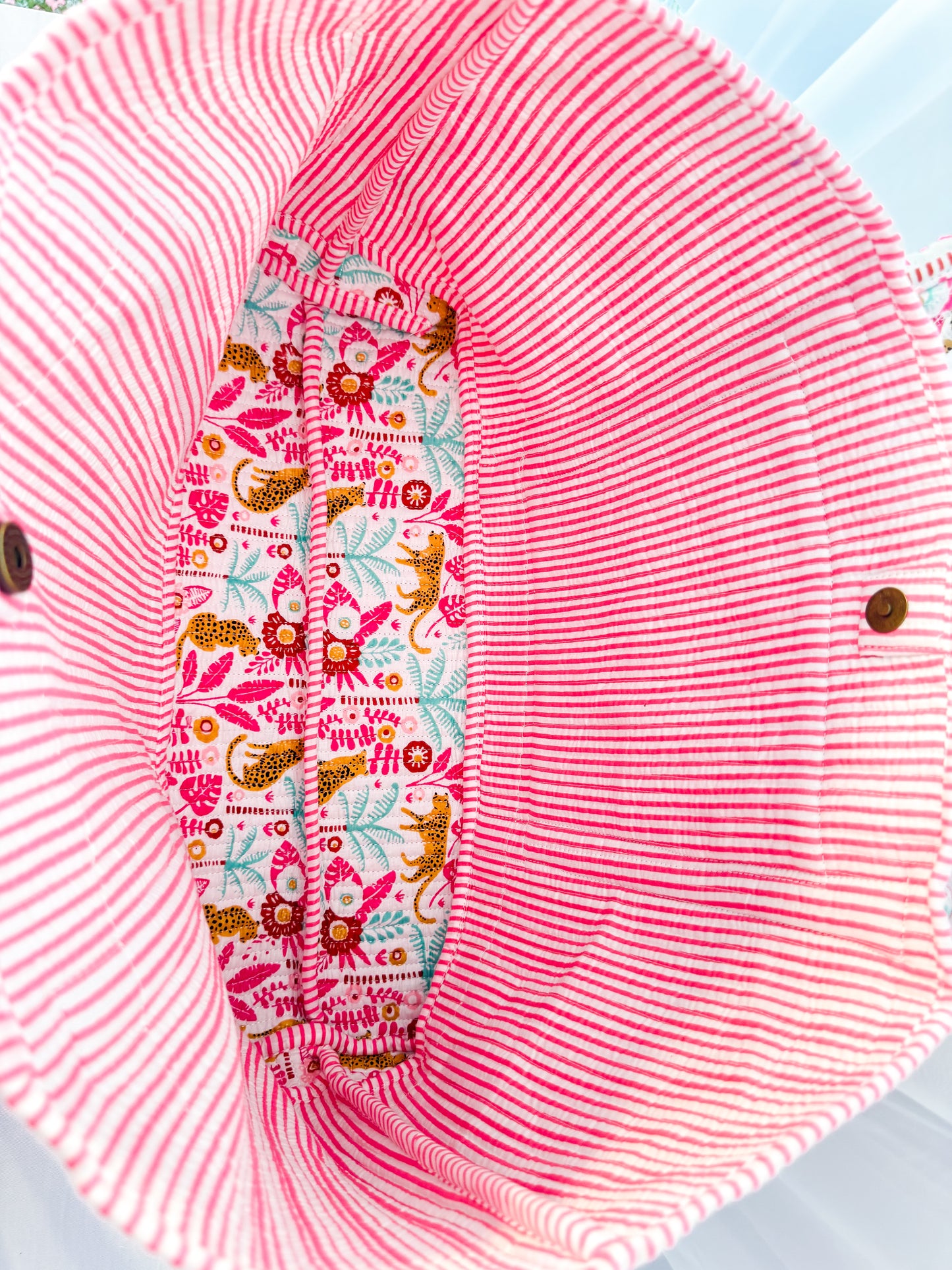 Palm Party | Large Quilted Bucket Tote