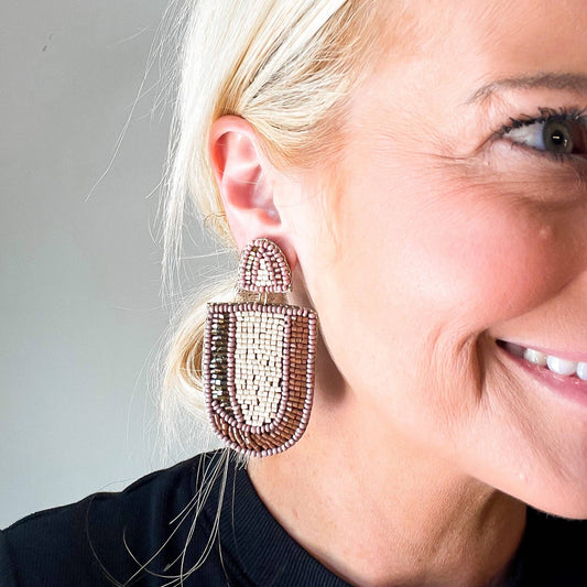 Neutral Days Beaded Semi Drop Earrings