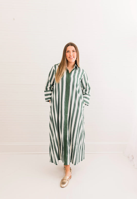 Augusta Striped Cabana Caftan Dress