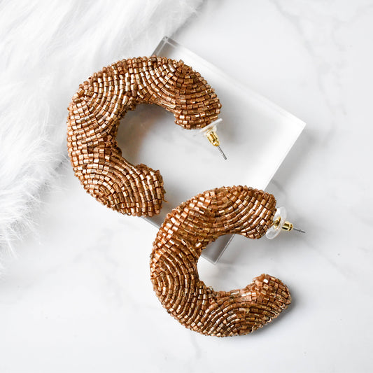Gold Glitz Hoop Earrings