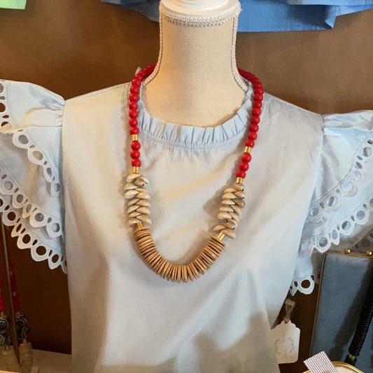 Shell Glass Beaded Necklace