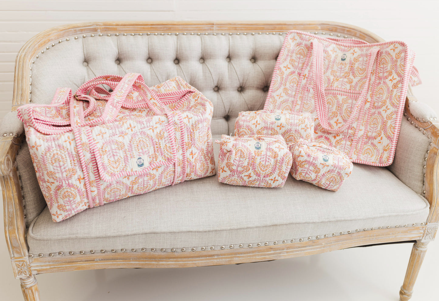 Dahlia | Quilted Zipper Tote Bag