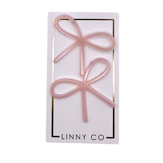 Baby Pink Bow Earrings