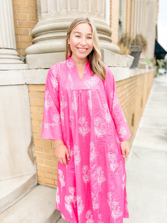 Pink Lily Caftan Dress