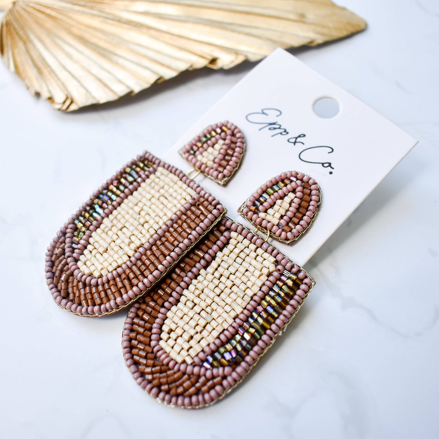 Neutral Days Beaded Semi Drop Earrings