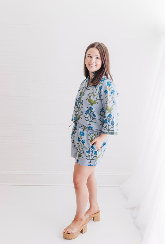 Iris Floral | Rosehill Short Set