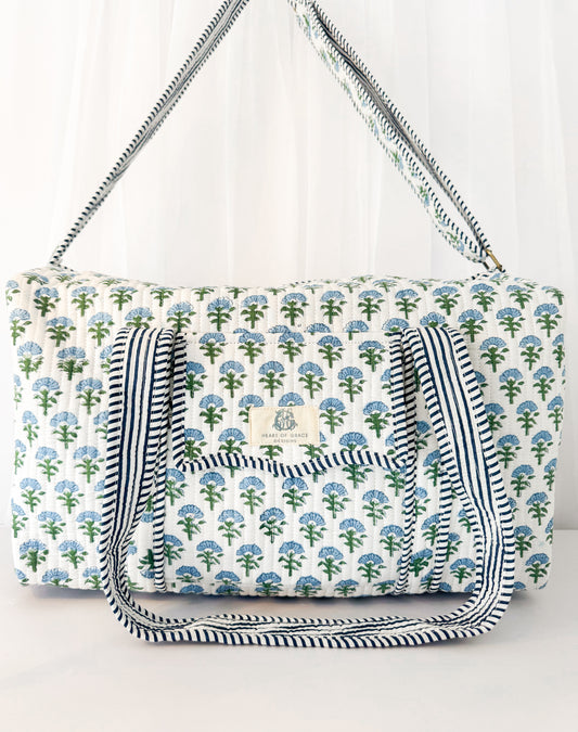 Carolina | Large Scalloped Quilted Duffle Bag