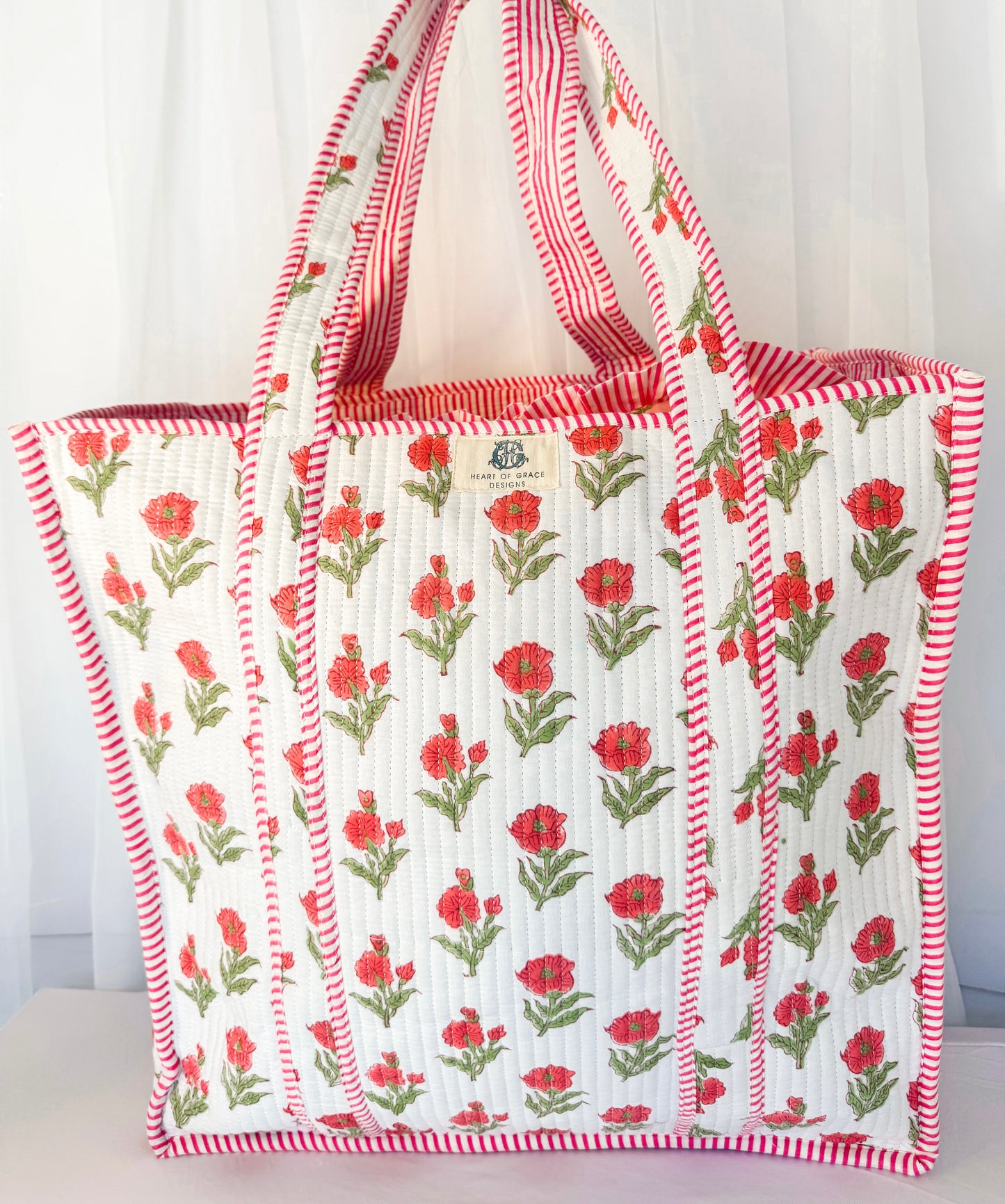 Magnolia Rosé | Regular Quilted Tote Bag