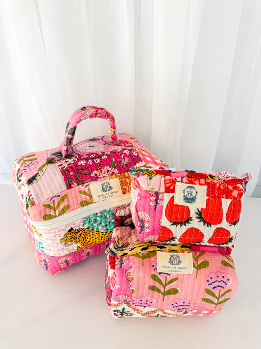 Pink City | Cosmetic Bag-Set Of 3