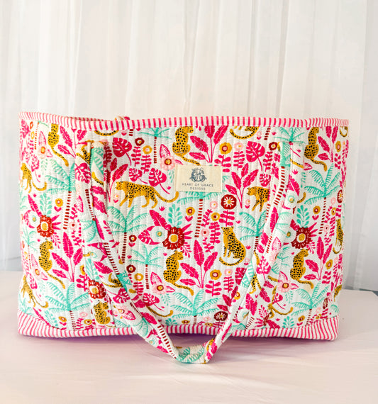Palm Party | Large Quilted Bucket Tote
