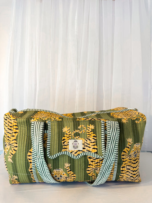 Sage Scalloped Eye of the Tiger Duffel Bag