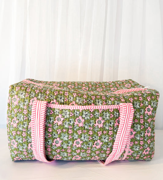Spring Vines Large Quilted Duffle