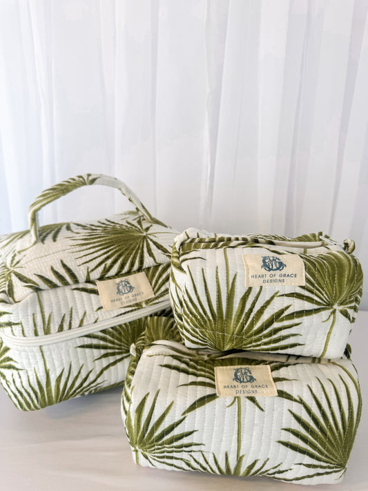 West Palm Quilted Cosmetic Bag Set of 3