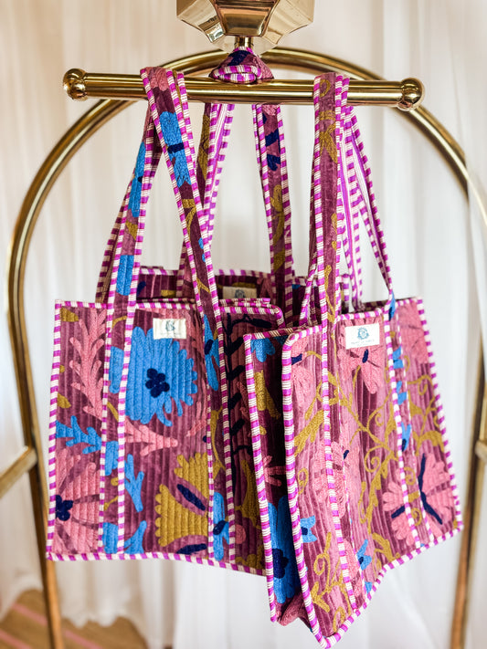 Marigold | Embroidered Quilted Tote Bag